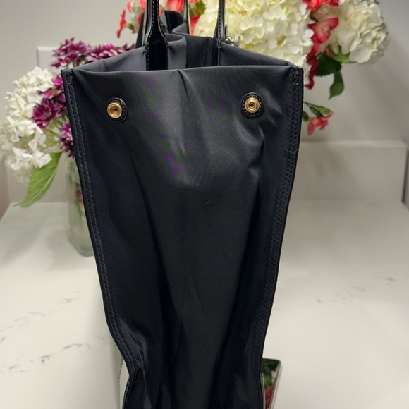 Tory Burch Black Patent Leather & Nylon Ella Tote NWOT - Picture 7 of 12
